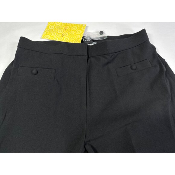 Vintage QVC Dialogue Womens Size 14 Black Trouser Pants Straight Leg 32x30 New - Picture 3 of 9